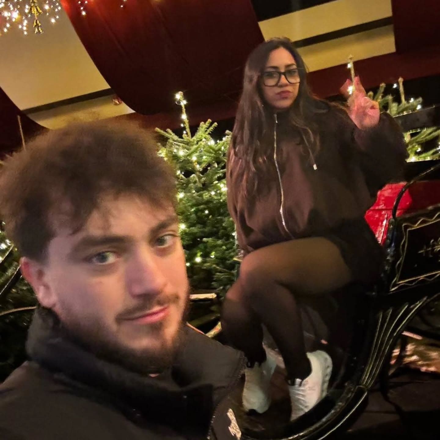 Cristal and me with the Christmas carriage